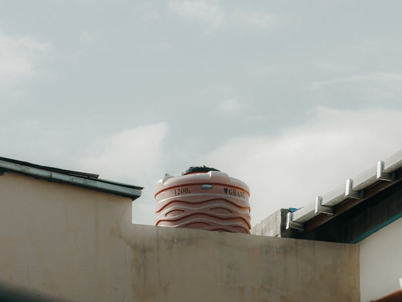 Underground water tank being sealed and waterproofed